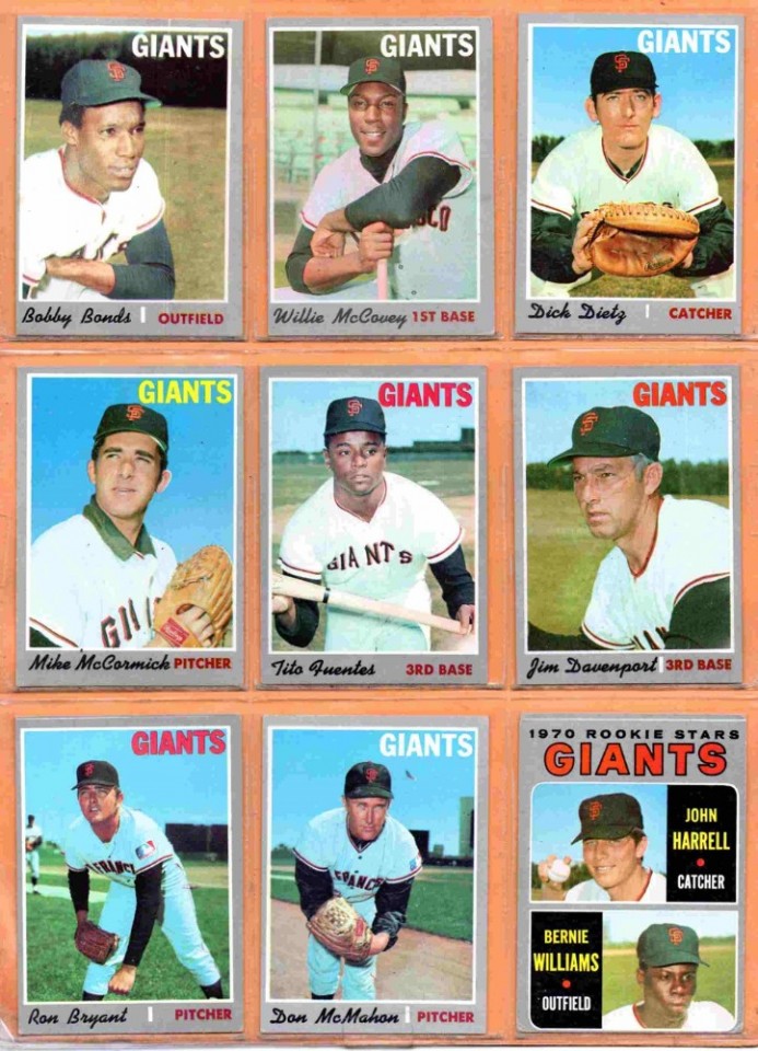 EBlueJay 1970 Topps San Francisco Giants Team Lot 13 Diff Wilie