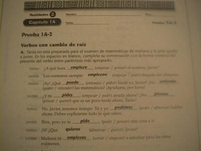 Realidades 2 Capitulo 1a Practice Workbook 1a 8 Answers