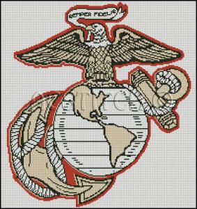 Ebluejay United States Marine Corp 2 Cross Stitch Pattern