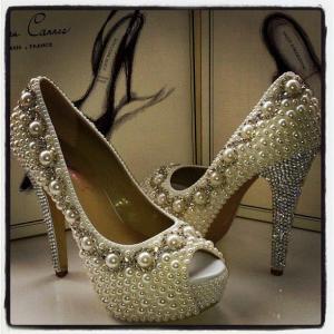 eBlueJay: Exquisite Pearl and crystal peep toe FREE SHIPPING!