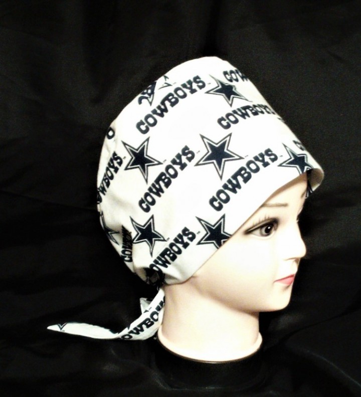 Handmade Dallas Cowboys Scrub Caps Ladies Nurses Nurse Women Medical