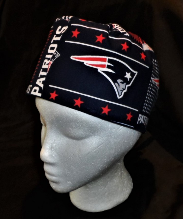 Custom Embroidered Patriots Scrub Cap/ Patriots Scrub Cap/ 