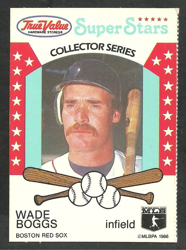 Ebluejay Boston Red Sox Wade Boggs 1986 True Value Baseball Card 30