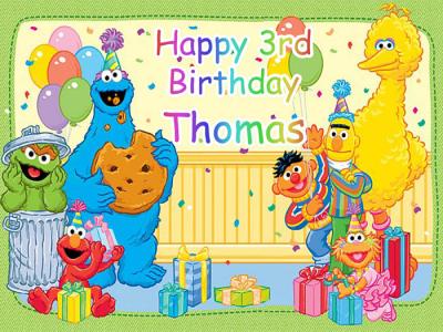 Ebluejay Sesame Street Edible Cake Image Icing Topper Personalized