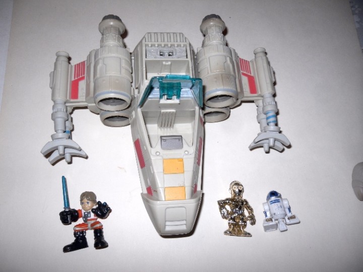 Ebluejay Star Wars Galactic Heroes X Wing Fighter Flyer Vehicle With Luke Threepio R2 D2