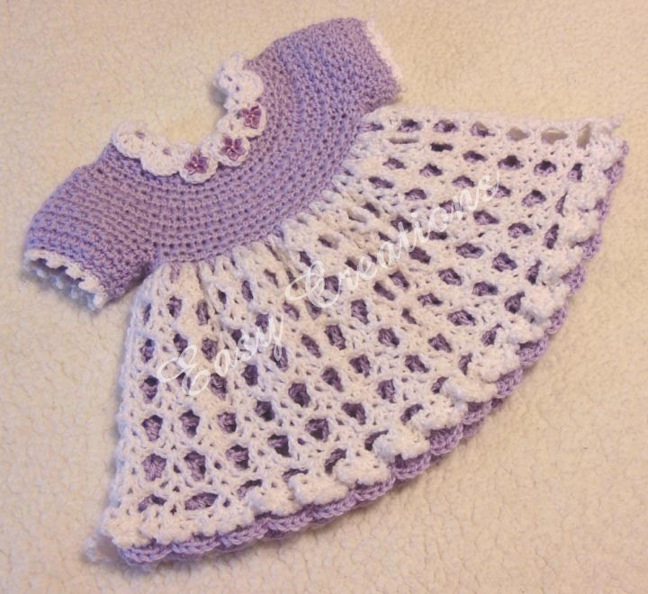 eBlueJay: Star Stitch Baby Dress instant digital download crochet pattern