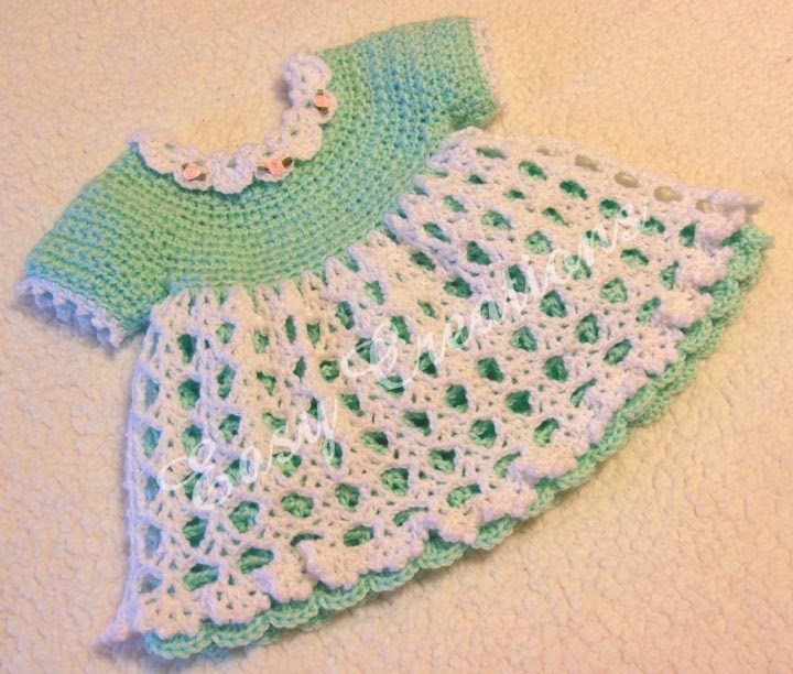 eBlueJay: Star Stitch Baby Dress instant digital download crochet pattern