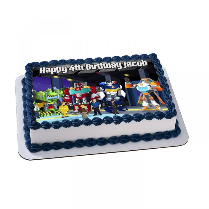 Ebluejay Transformer Rescue Bots Edible Cake Image Personalized Topper Icing Paper Sheet 1 4