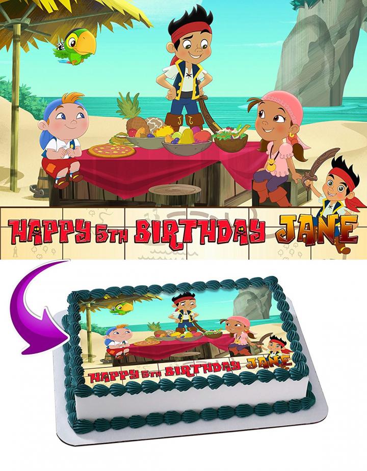 Ebluejay Jake And The Never Land Pirates Edible Cake Image Personalized Topper Icing Paper A4 Sheet 1 4 - a4 roblox edible icing cake topper personalised