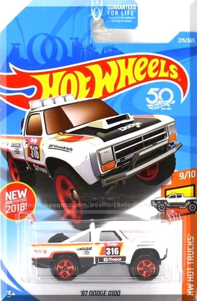 hot wheels 87 dodge d100