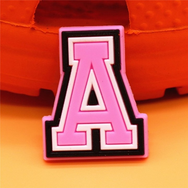 eBlueJay: Pink Collegiate Letter A PVC Crocs Shoe Charm Jibbitz