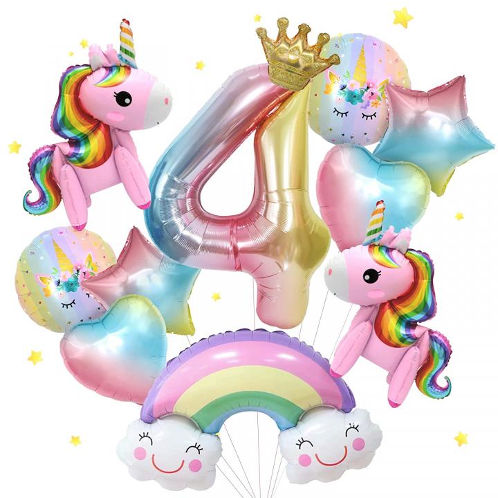  Unicorn 4th Birthday Party Decorations for Girls