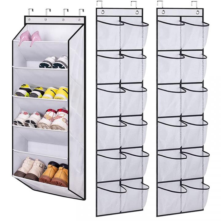 Great Choice Products Heavy Duty Over The Door Shoe Organizer With Deep  Pockets For 12 Pairs