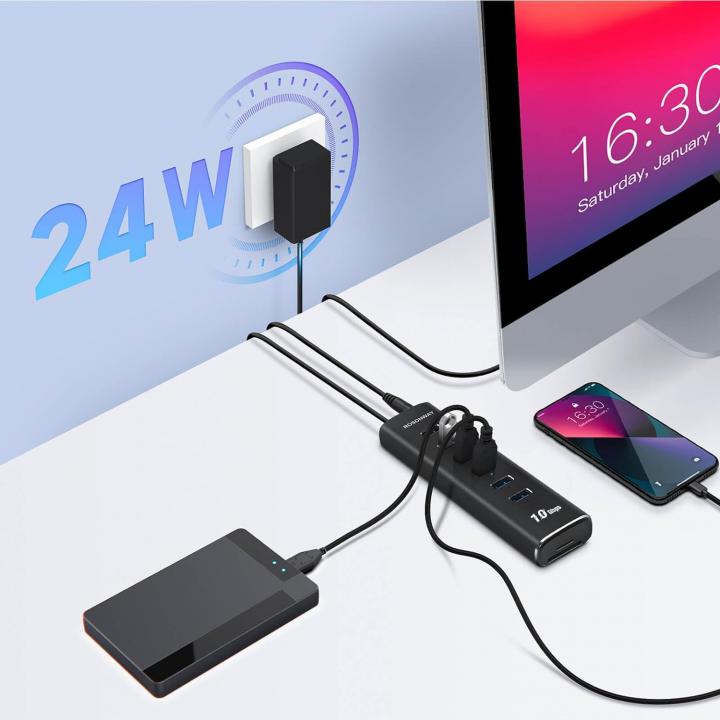 eBlueJay: Powered Usb Hub, 8-Port Usb 3.2/Usb C Hub With 6 Usb 3.2 ...