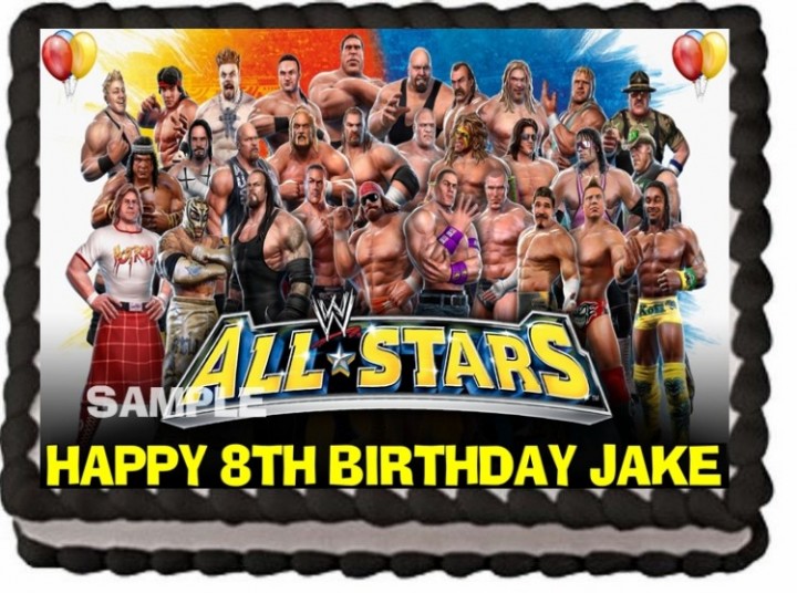 Ebluejay Wwe All Stars Wrestling Edible Cake Topper Birthday Decoration