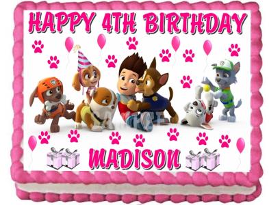 Amazon.com: Paw Patrol Cake Topper Edible Image Personalized Cupcakes  Frosting Sugar Sheet (11