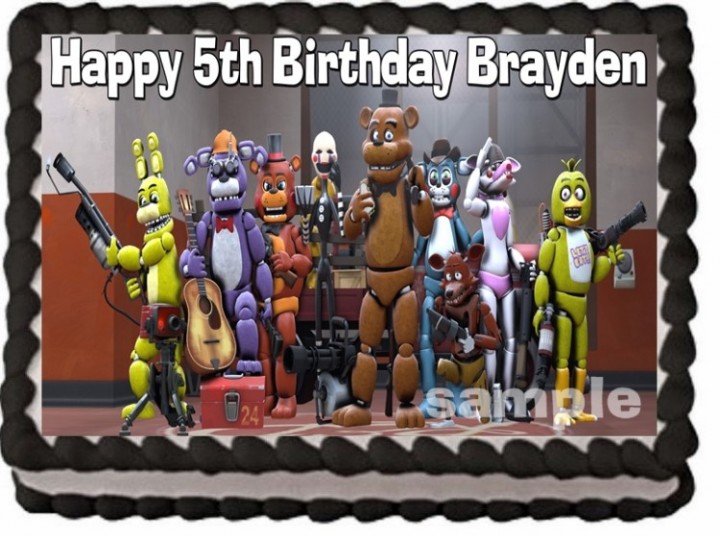 Five Night At Freddy's FNAF Image Edible Print Cake Topper Frosting Sheet 