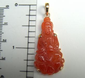 carved red jade pendant