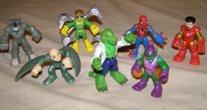 eBlueJay: x7 Super Hero Squad / Imaginext Marvel figs Spiderman Rhino Doc  Oc Goblin Vulture Lizardman Stark