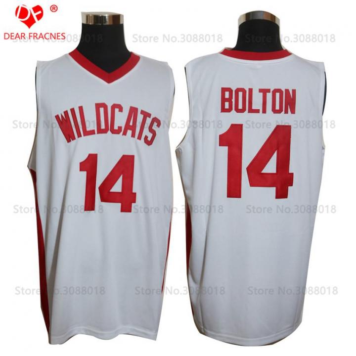 Troy Bolton 14 East High School Wildcats White Basketball Jersey