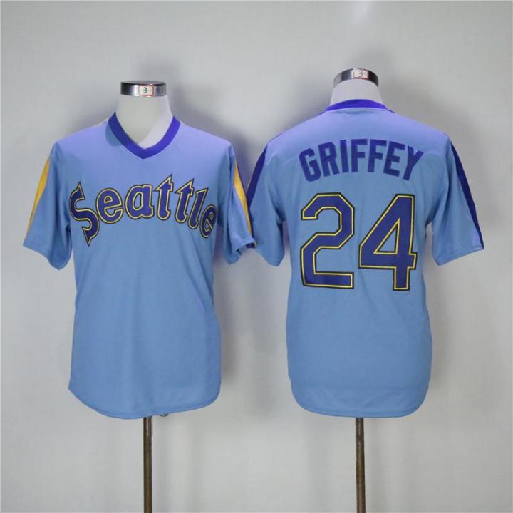 NEW Retro Ken Griffey Jr Seattle Mariners Green Throwback MLB Jersey SIZE  3XL