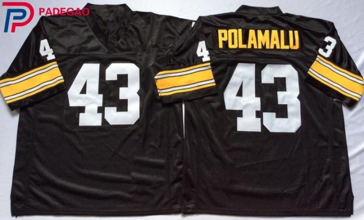 eBlueJay: Embroidered Logo Troy Polamalu 43 black Throwback high