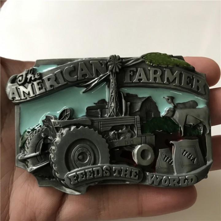 eBlueJay: The American Farmer Cowboy Belt Buckle For Men Fit 4cm Wide Belt