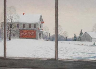 eBlueJay: Winter Snow Scene with Coca Cola Americana advertising