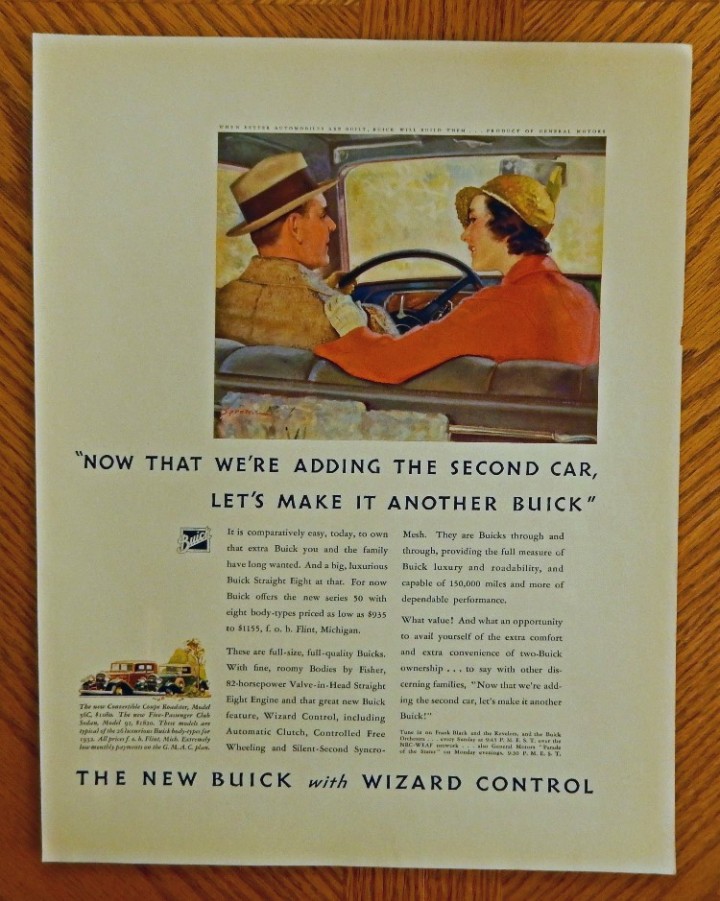 eBlueJay: 1932 Buick with Wizard Control, original print ad. Color ...