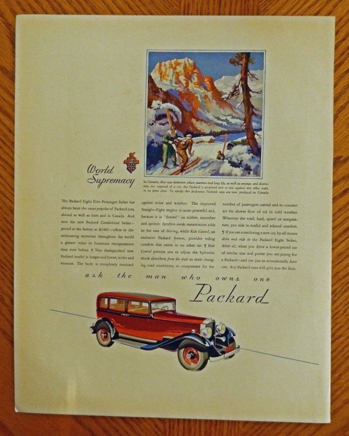 eBlueJay: 1932 Packard Eight, 5 passenger sedan, original print ad ...