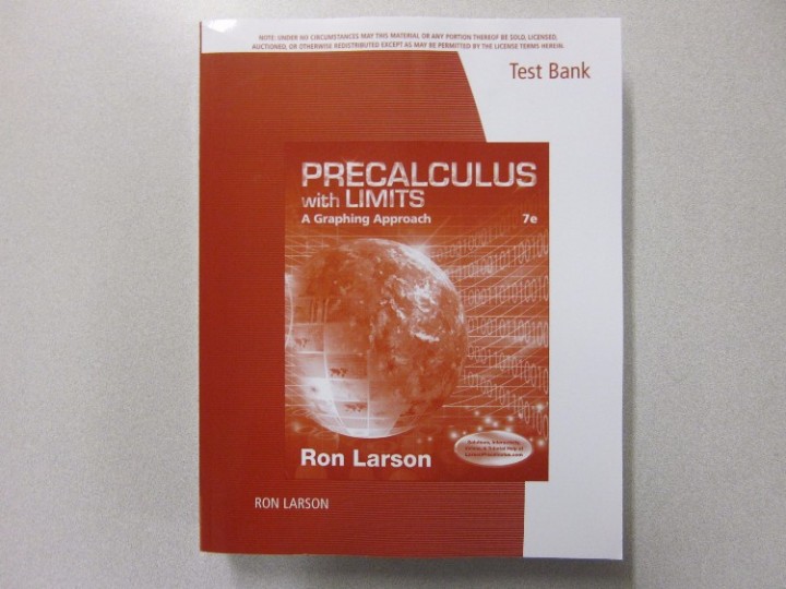 Ebluejay Precalculus With Limits A Graphing Approach 7e Larson Test Bank New 9781305117570