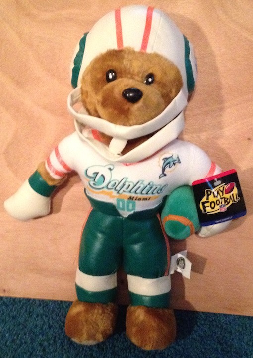 eBlueJay: Miami Dolphins Plush Stuffed Play Football Bear Nanco 2000