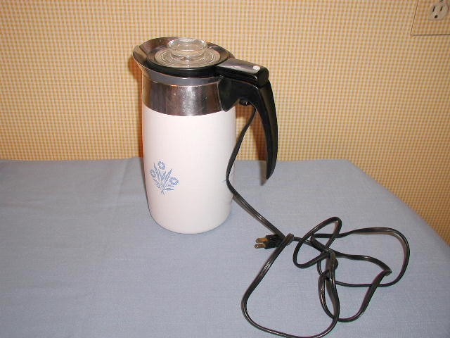  Corning Ware Blue Cornflower 10 Cup Electric Coffee Pot Maker  Percolator with Cord: Home & Kitchen