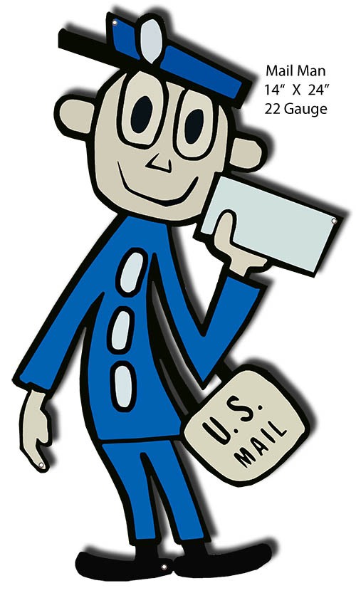 "mr zip mail man wall art cut out sign