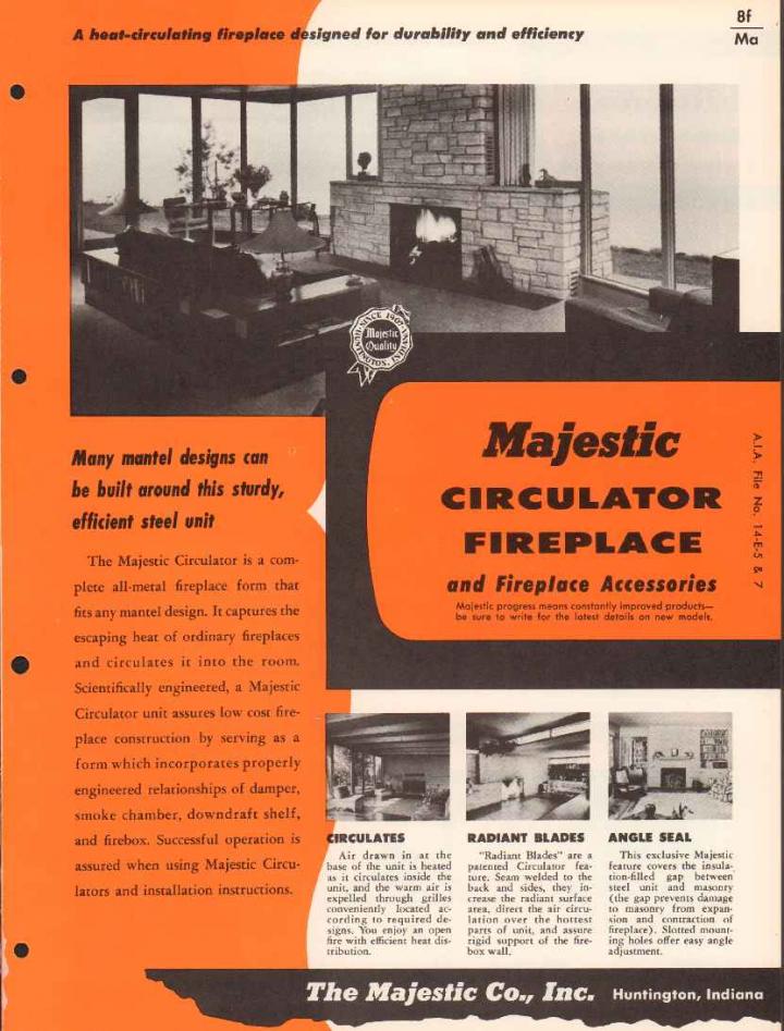 Ebluejay Majestic Company 1956 Circulator Fireplace Heating