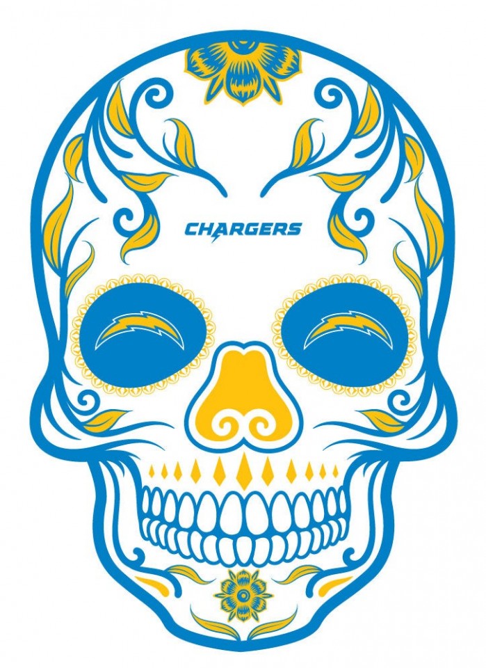 eBlueJay: Los Angeles Chargers Sugar Skull Sticker Decal 4 Inch #00055 ...