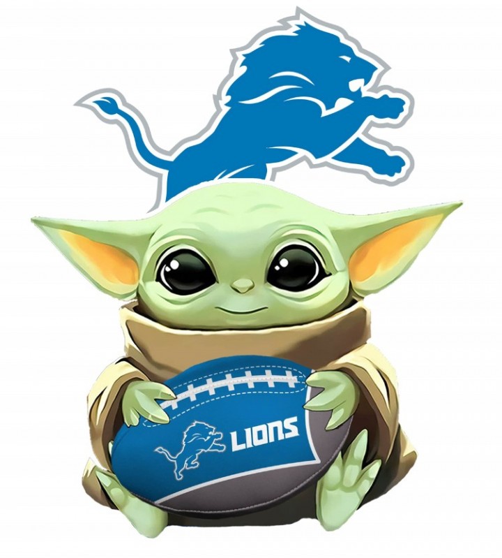 eBlueJay: Detroit Lions Baby Yoda Decal Sticker 4 Inch #00245 Great For  Yeti Car Window Laptop